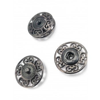  carved flower – baroque curl pattern snap fastener 20 mm E 2230