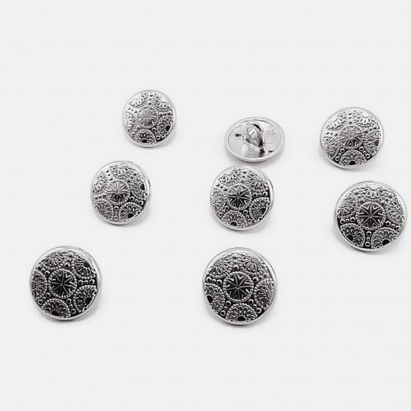 15 mm - 24 L Gold Plated Blazer Jacket Button Cufflinks Set of 8 Motif Patterned E 116 SET8