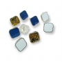 Enamel Blouse and Shirt Button Square Shape 11.6 mm 18 L E 1664