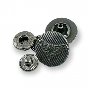 Metal Crown Design Snap Fasteners Button 17 mm - 28 L E 1141