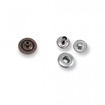 Slightly Convex Zamak Snap Fasteners Button 14 mm - 22 L E 1851
