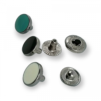 Flat Coin Shape Enameled Snap Fasteners Button 10 mm - 15 L E 1876