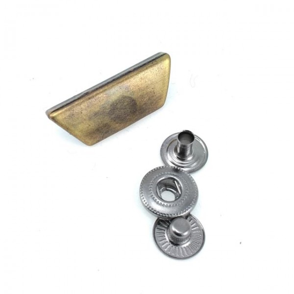 Rectangle Coat and Jacket Snap Fasteners Button 30 x 12 mm E 227