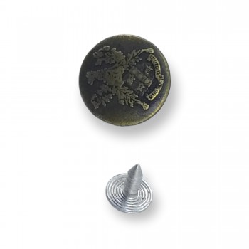Logo Pattern Jeans Button 20 mm - 32 L E 1277