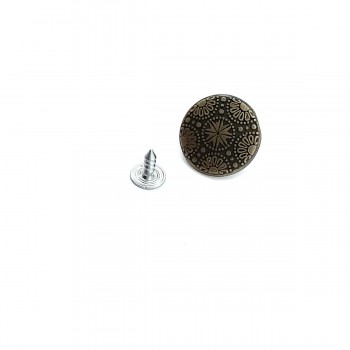 Çiçek Desenli Kot Düğmesi 20 mm 32 Boy E 158