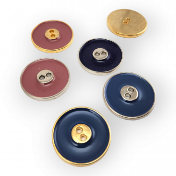 Two Holes Enameled Metal Button 27,6 mm 44 L Coat and Trench Coat Button E 887