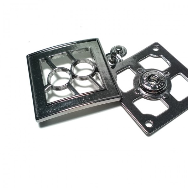 Snap Fasteners Patterned and Stylish Metal Snap Button 42 x 42 mm E 1310