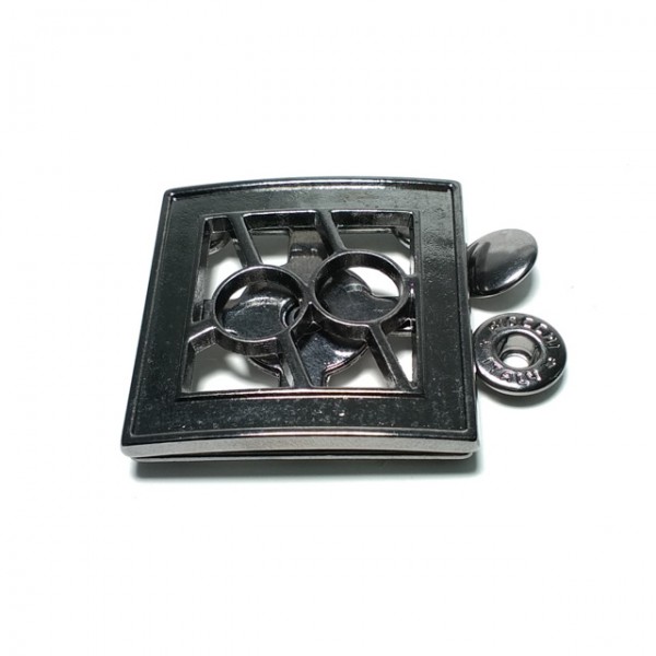 Snap Fasteners Patterned and Stylish Metal Snap Button 42 x 42 mm E 1310