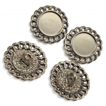 Knitted Frame Embossed Button 17.5 mm - 27 size E 2137 Knitted Frame Embossed Button 17.5 mm - 27 size E 2137