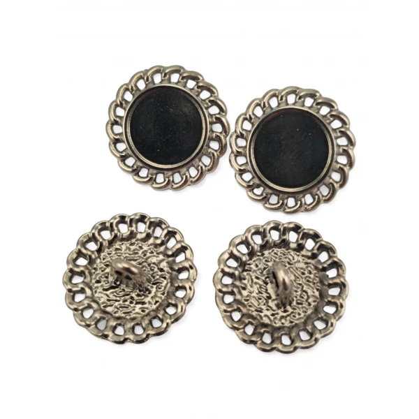 Knitted Frame Embossed Button 17.5 mm - 27 size E 2137