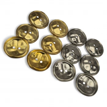 Hammered 2 Hole Zamak Button 20 mm - 32 size E 2287 Hammered 2 Hole Zamak Button 20 mm - 32 size E 2287