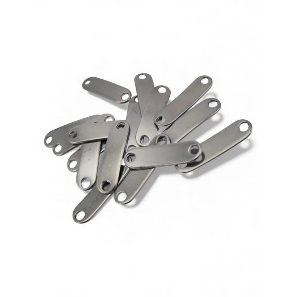 Curved Metal Label Mounting Plate with 2 Holes 28.6 mm x 8 mm E 677