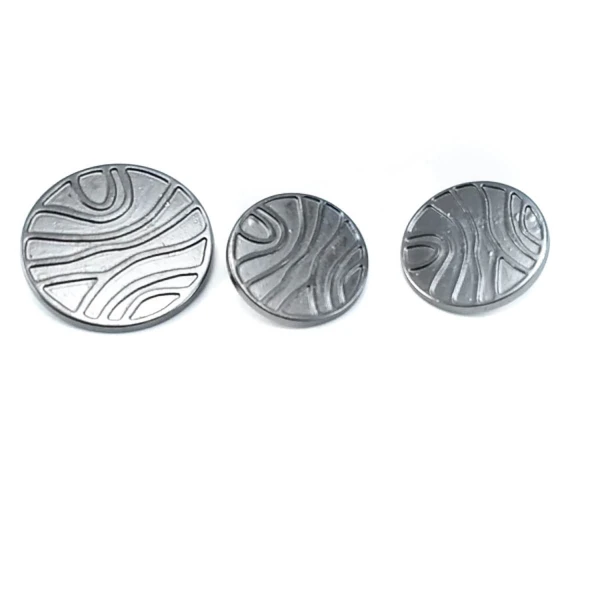 Enameled Line Pattern Shank Button For Clothes Metal 28 mm 44 L B 83