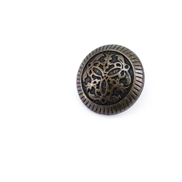 15 mm Red / Burgundy Shank Button front and detail view