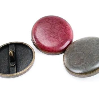 Plain & Enamel Metal Footed Button 28 mm - 44 size E 1139