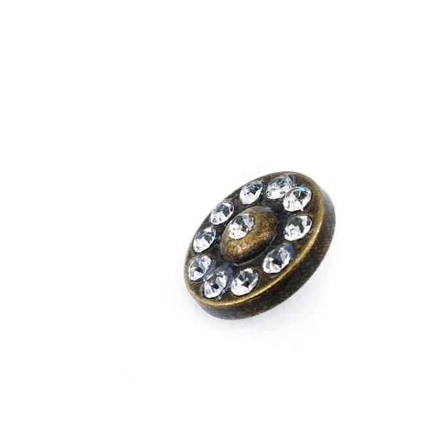 17 mm Taşlı / Kristal Detay Ayaklı Düğme ön ve detay görünümü