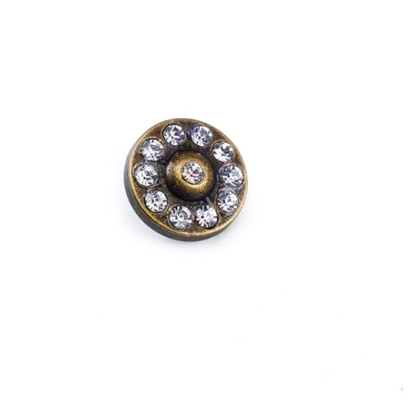 17 mm Taşlı / Kristal Detay Ayaklı Düğme ön ve detay görünümü