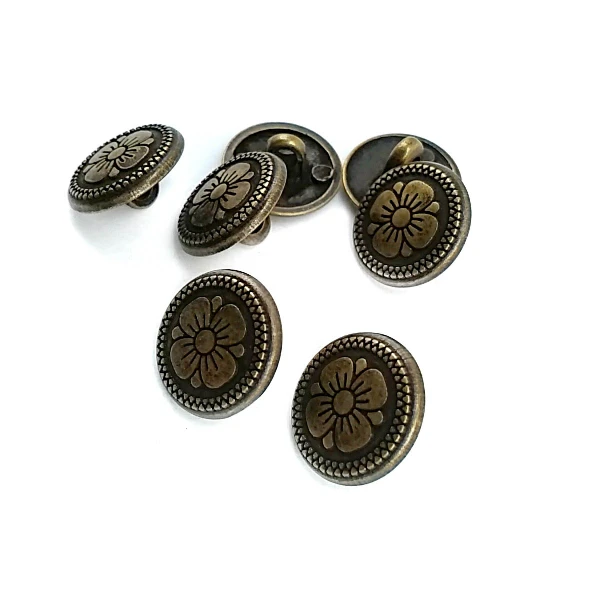 Alttan Dikme Metal Düğme Papatya Desenli 15 mm - 24 boy E 114