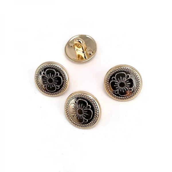 Alttan Dikme Metal Düğme Papatya Desenli 15 mm - 24 boy E 114