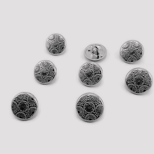 15 mm - 24 L Gold Plated Blazer Jacket Button Cufflinks Set of 8 Motif Patterned E 116 SET8