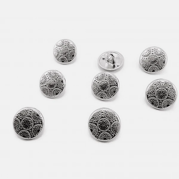 15 mm - 24 L Gold Plated Blazer Jacket Button Cufflinks Set of 8 Motif Patterned E 116 SET8