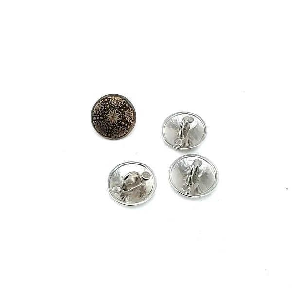 Metal Kol Düğmesi Ayaklı Düğme Motif Desenli 15 mm - 24 boy E 116