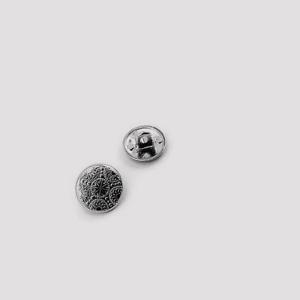 Metal Kol Düğmesi Ayaklı Düğme Motif Desenli 15 mm - 24 boy E 116