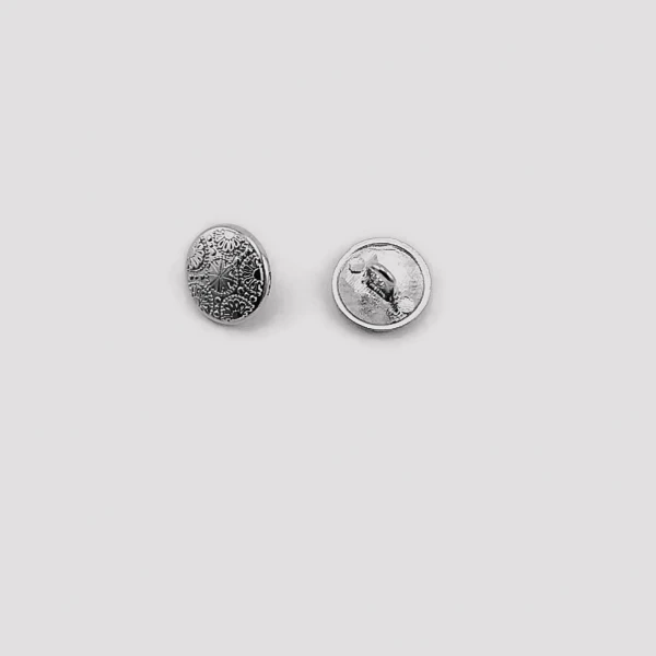 Metal Kol Düğmesi Ayaklı Düğme Motif Desenli 15 mm - 24 boy E 116