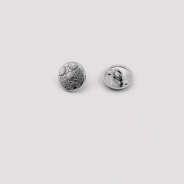 Metal Kol Düğmesi Ayaklı Düğme Motif Desenli 15 mm - 24 boy E 116