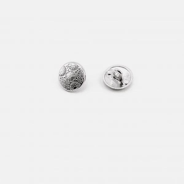 Metal Kol Düğmesi Ayaklı Düğme Motif Desenli 15 mm - 24 boy E 116
