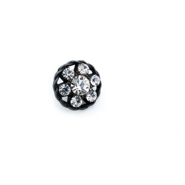 13 mm Rhinestone / Crystal Detail Shank Button front and detail view
