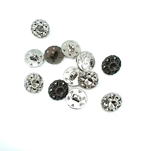 13 mm Rhinestone / Crystal Detail Shank Button front and detail view