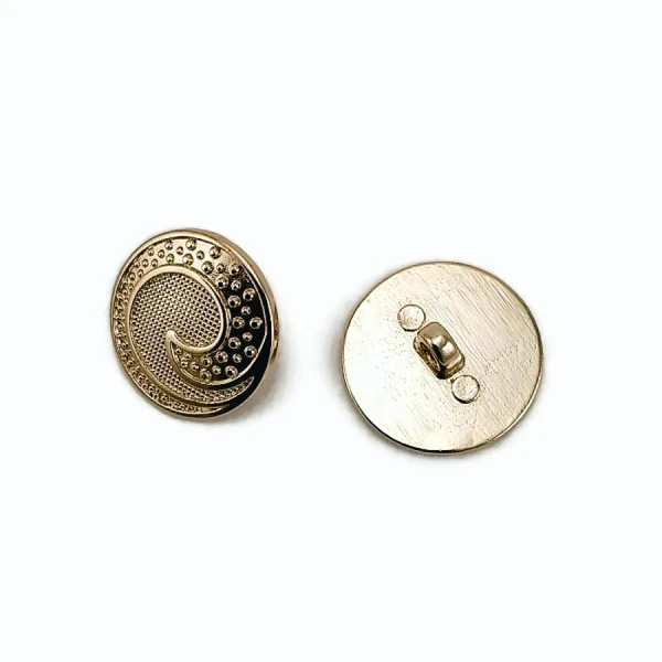 22 mm Gold Tone Shank Button front and detail view