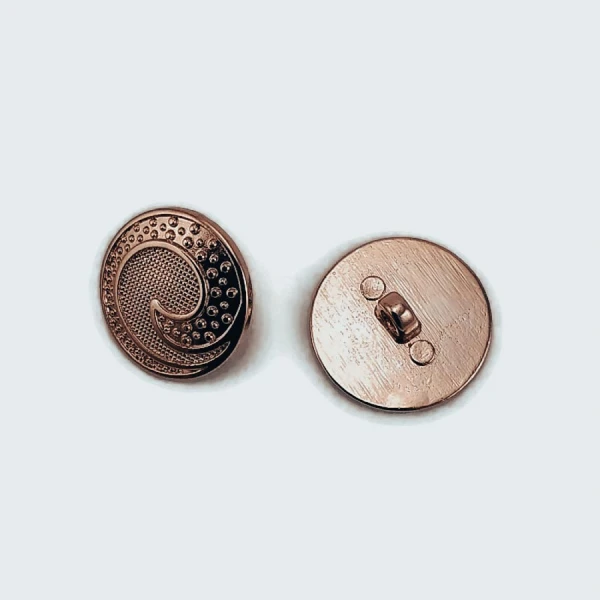 22 mm Gold Tone Shank Button front and detail view