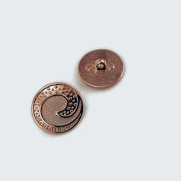 22 mm Gold Tone Shank Button front and detail view