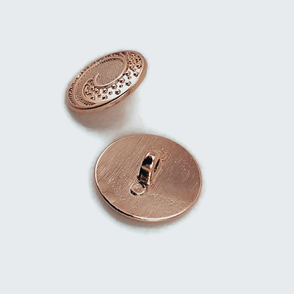 22 mm Gold Tone Shank Button front and detail view
