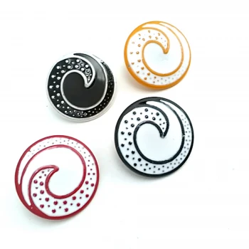 Shank Button Kids Clothing Button Wave Pattern 22 mm - 34 L E 1679 MN
