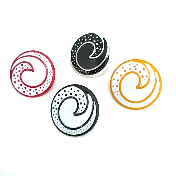 Ayaklı Düğme Çocuk Giyim Düğmesi Dalga Desenli 22 mm - 34 boy E 1679 MN