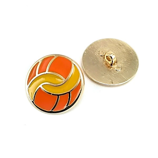 Coat and Coat Button Enamel Orange Mustard Colors 24 mm - 40 L E 1682 MN V2