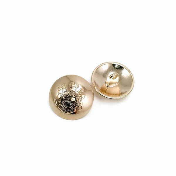 Gold Plated Blazer Jacket Button Crest Patterned 17 mm - 28 L E 1874 G Gold Plated Blazer Jacket Button Crest Patterned 17 mm - 28 L E 1874 G