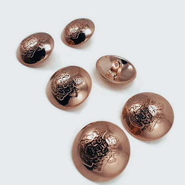 Rose Gold and Gold Emblem 6 Blazer Jacket Button Set 23 mm - 36 L E 1874 SET6