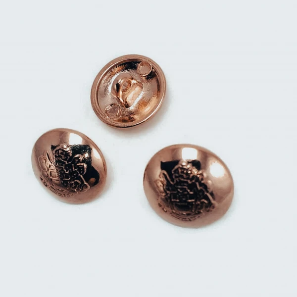 Metal Blazer Ceket Düğmesi Altın Kaplama Gold Rose 15 mm - 24 boy E 1875 G
