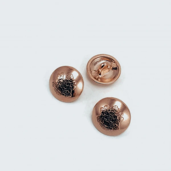 Metal Blazer Ceket Düğmesi Altın Kaplama Gold Rose 15 mm - 24 boy E 1875 G