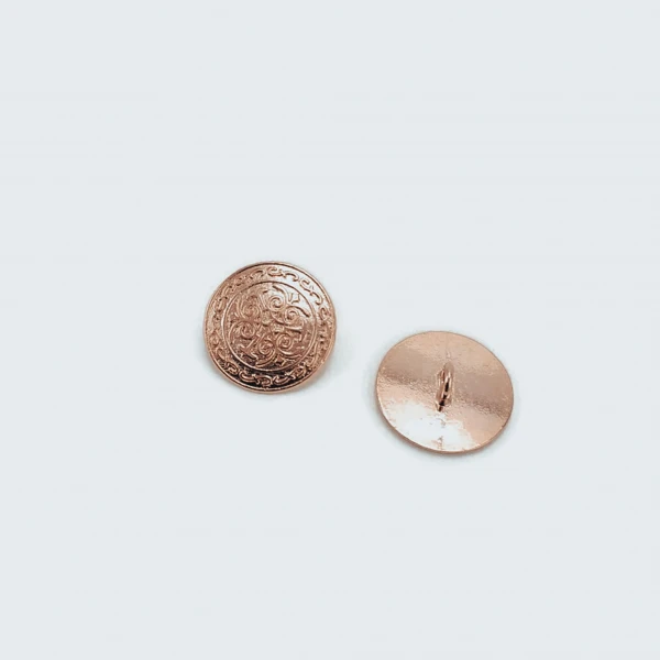 15 mm - 24 L Gold Plated Patterned Cufflinks - Blouse Button E 19 G