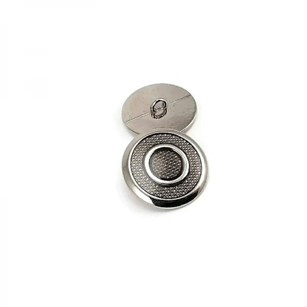 Ayaklı Metal Düğme Şeffaf Mineli Halka Desenli Blazer Ceket Kaban Düğmesi 22 mm 36 Boy E 1949 V1
