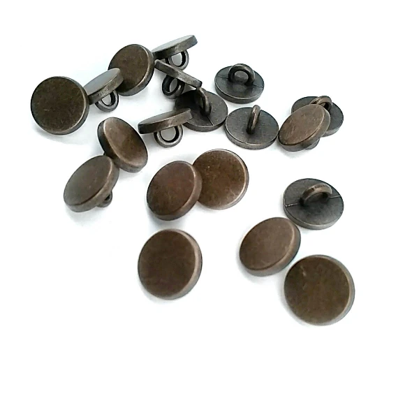 Flat Coin Shape Metal Shank Button 10 mm - 16 L E 1987