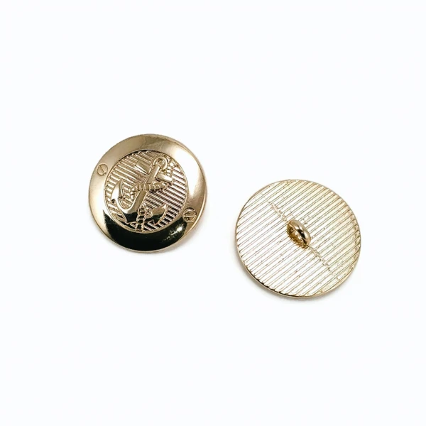 23 mm Gold Tone Shank Button front and detail view
