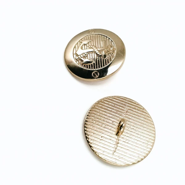 23 mm Gold Tone Shank Button front and detail view