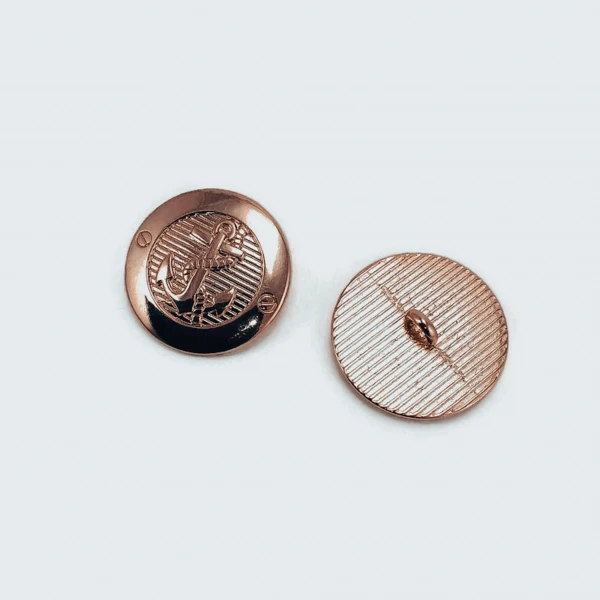 23 mm Gold Tone Shank Button front and detail view