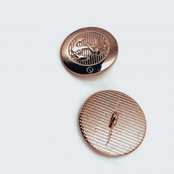 23 mm Gold Tone Shank Button front and detail view